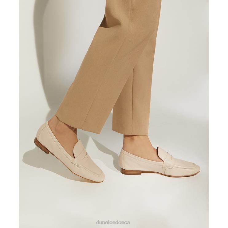 Dune London Gianetta Women Flat Penny Loafers Ecru 2Z0DB589