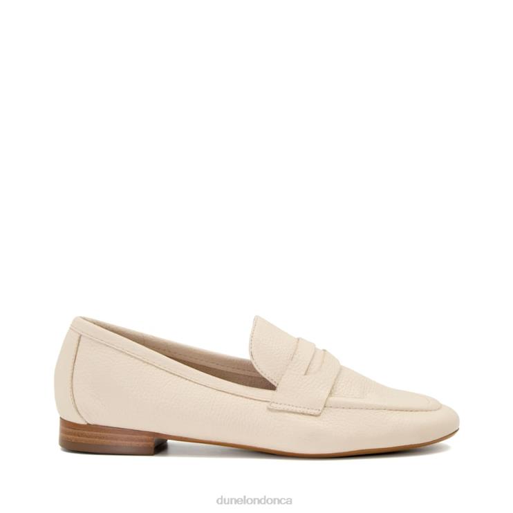 Dune London Gianetta Women Flat Penny Loafers Ecru 2Z0DB589