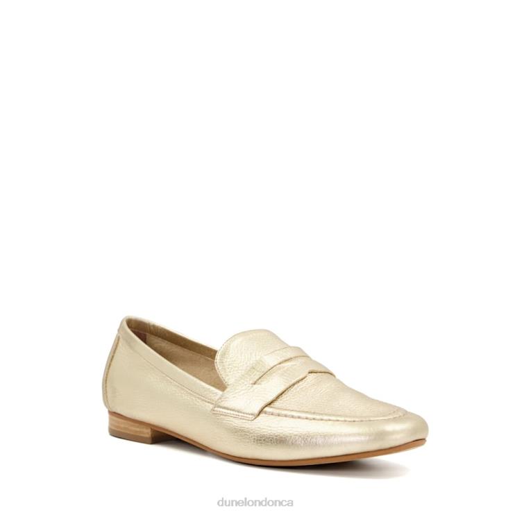 Dune London Gianetta Women Flat Penny Loafers Gold 2Z0DB482