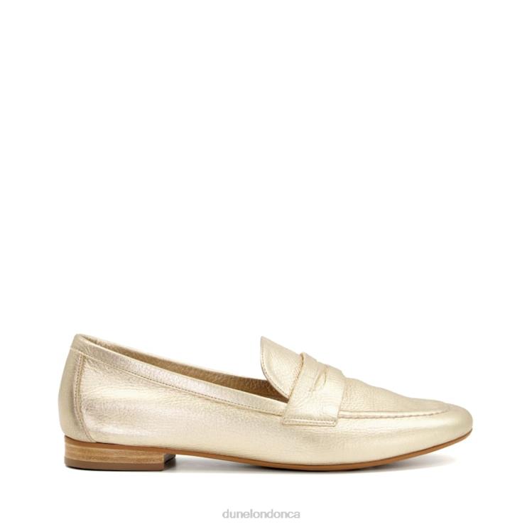 Dune London Gianetta Women Flat Penny Loafers Gold 2Z0DB482