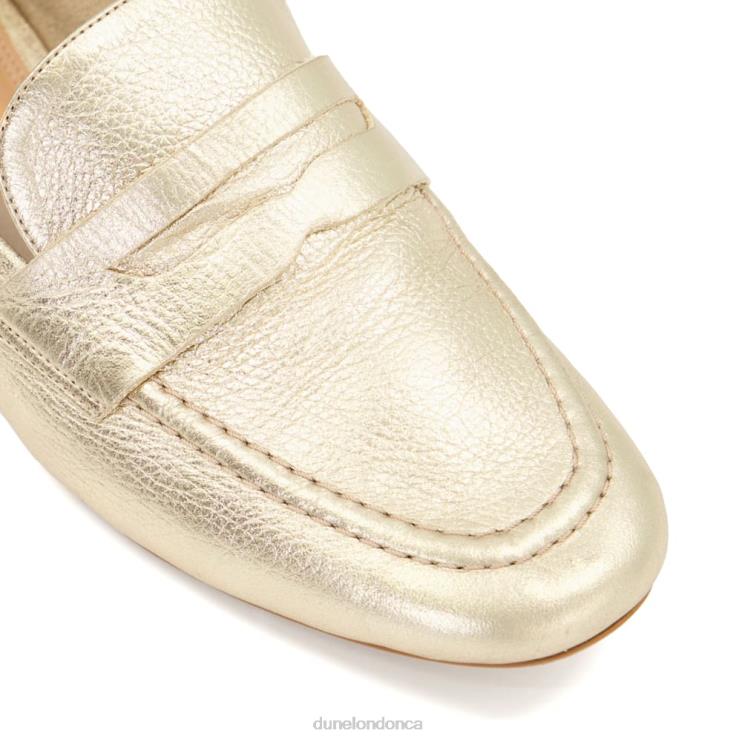 Dune London Gianetta Women Flat Penny Loafers Gold 2Z0DB482
