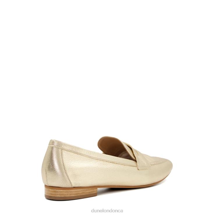 Dune London Gianetta Women Flat Penny Loafers Gold 2Z0DB482