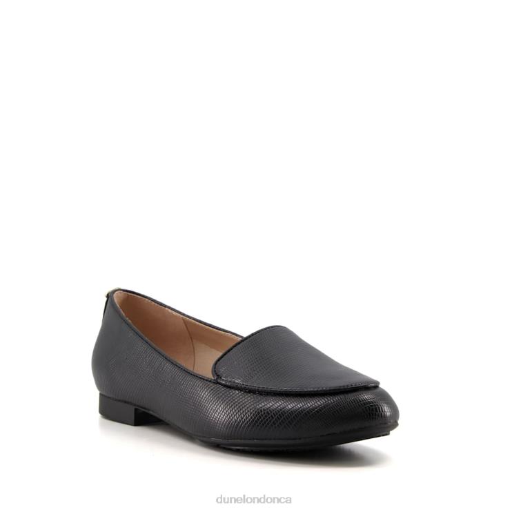Dune London Giovana Women Textured Loafers Black 2Z0DB617