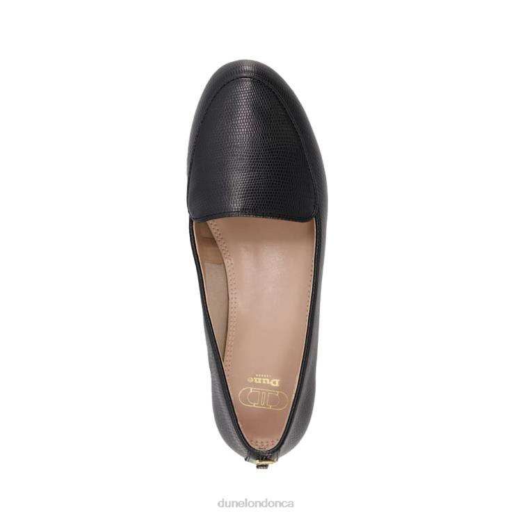 Dune London Giovana Women Textured Loafers Black 2Z0DB617