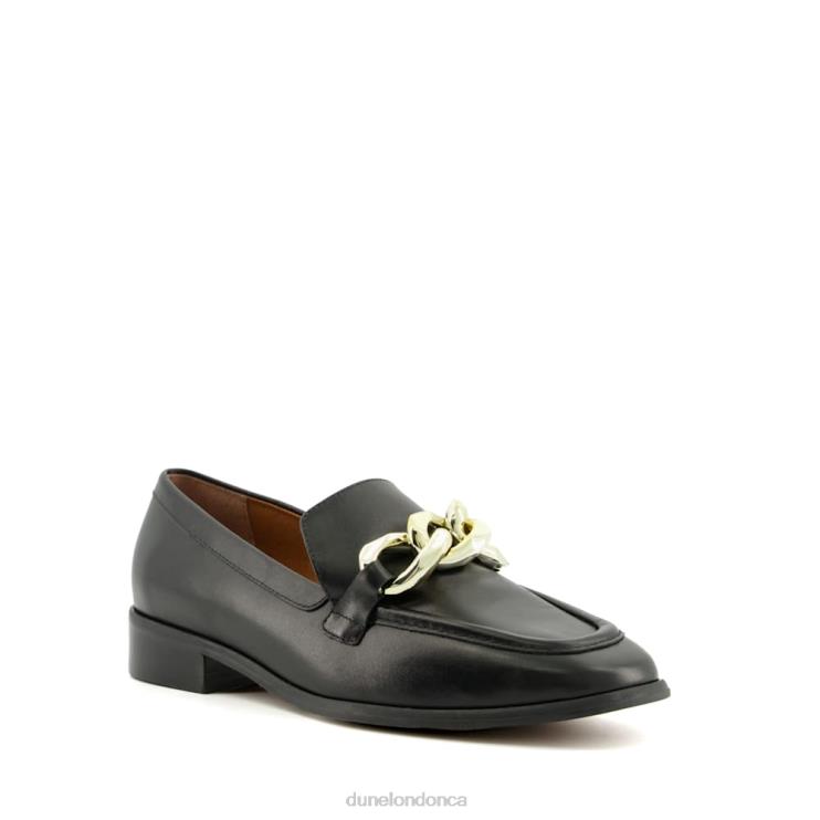 Dune London Glimpse Women Chain-Trim Loafers Black 2Z0DB92