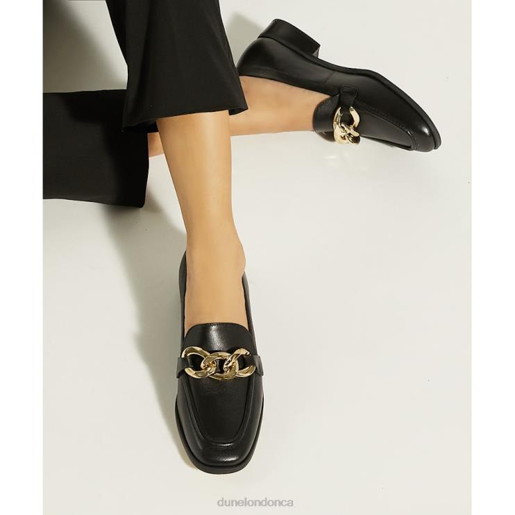 Dune London Glimpse Women Chain-Trim Loafers Black 2Z0DB92