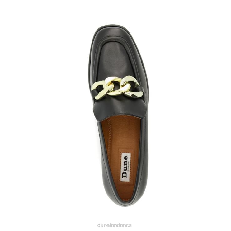 Dune London Glimpse Women Chain-Trim Loafers Black 2Z0DB92