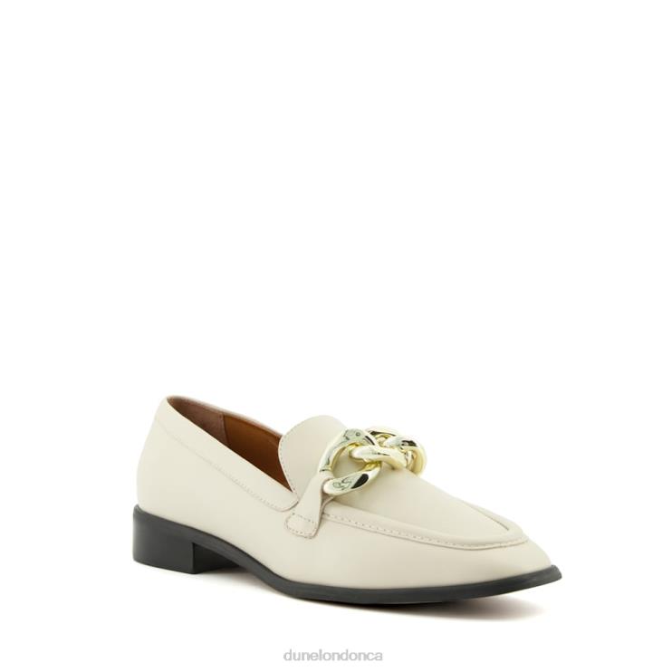 Dune London Glimpse Women Chain-Trim Loafers Ecru 2Z0DB125