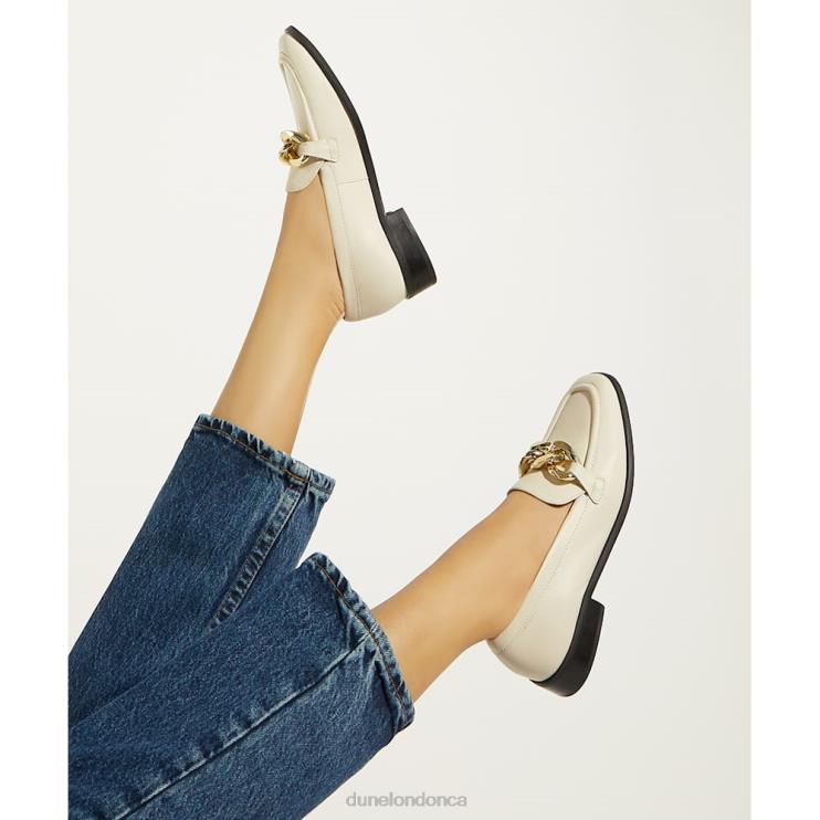 Dune London Glimpse Women Chain-Trim Loafers Ecru 2Z0DB125