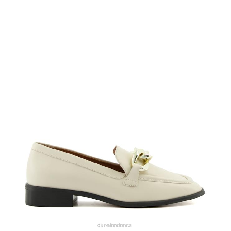 Dune London Glimpse Women Chain-Trim Loafers Ecru 2Z0DB125