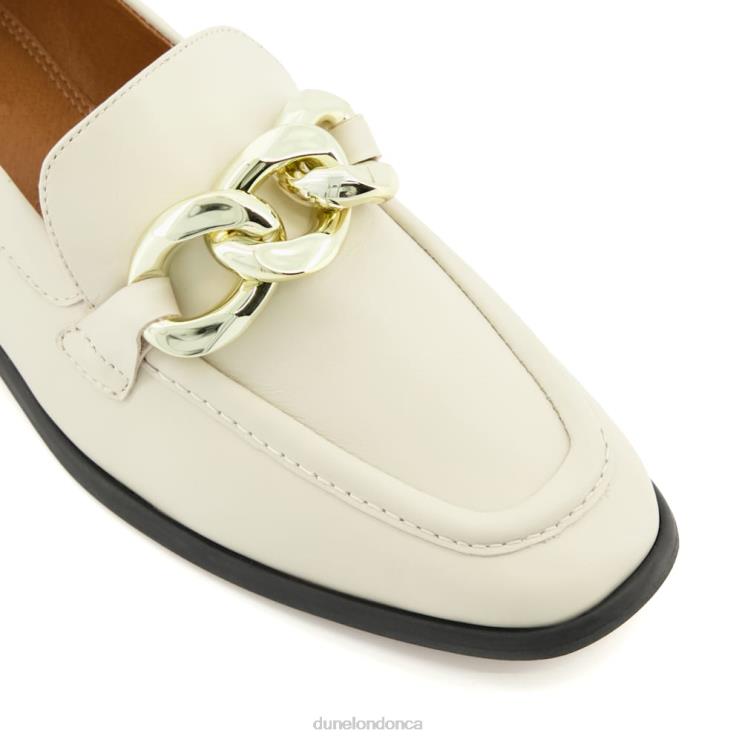 Dune London Glimpse Women Chain-Trim Loafers Ecru 2Z0DB125