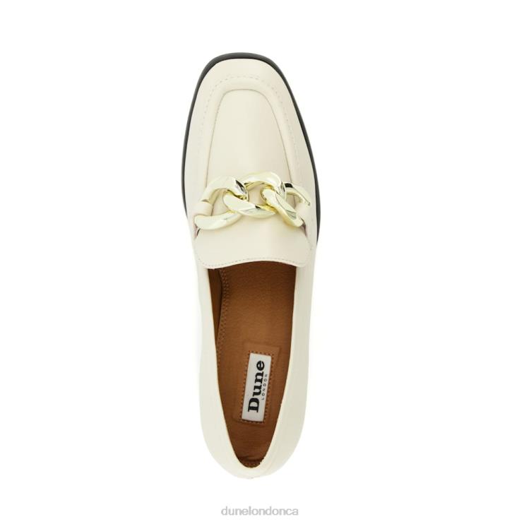 Dune London Glimpse Women Chain-Trim Loafers Ecru 2Z0DB125