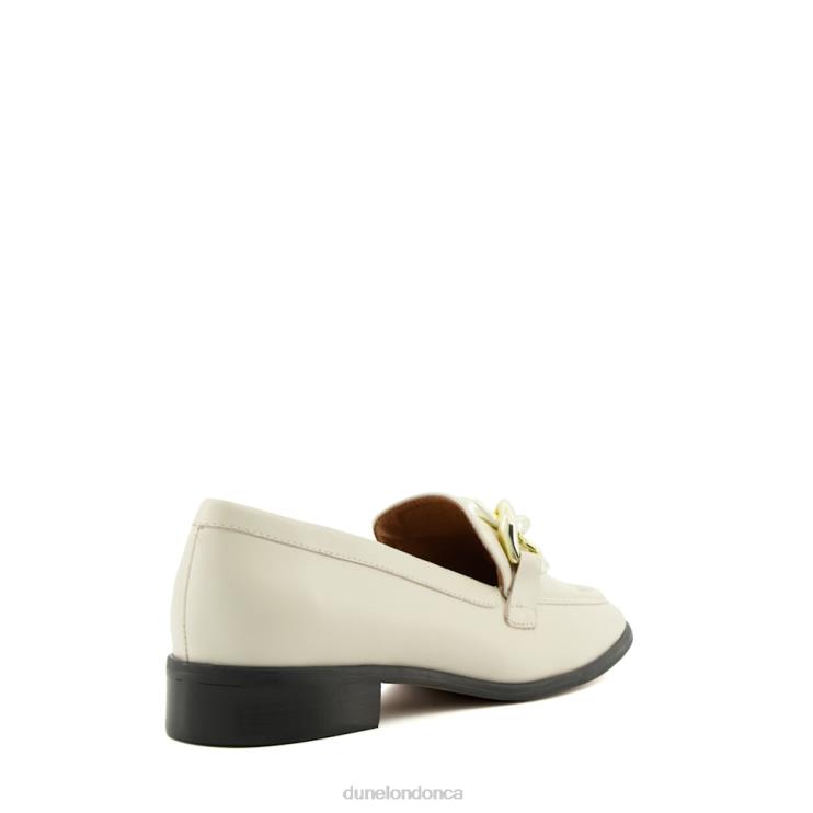Dune London Glimpse Women Chain-Trim Loafers Ecru 2Z0DB125