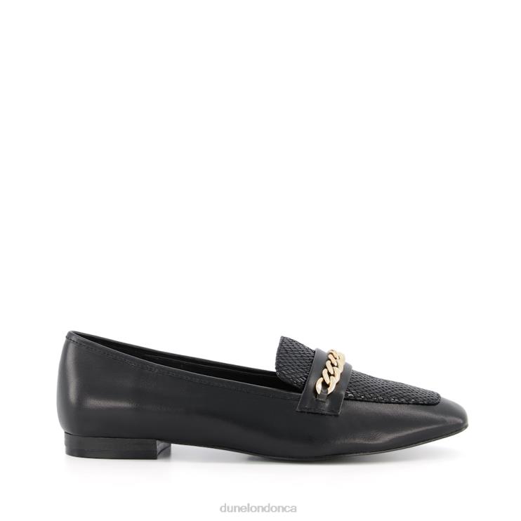 Dune London Glisttens Women Chain Trim Loafer Black 2Z0DB543