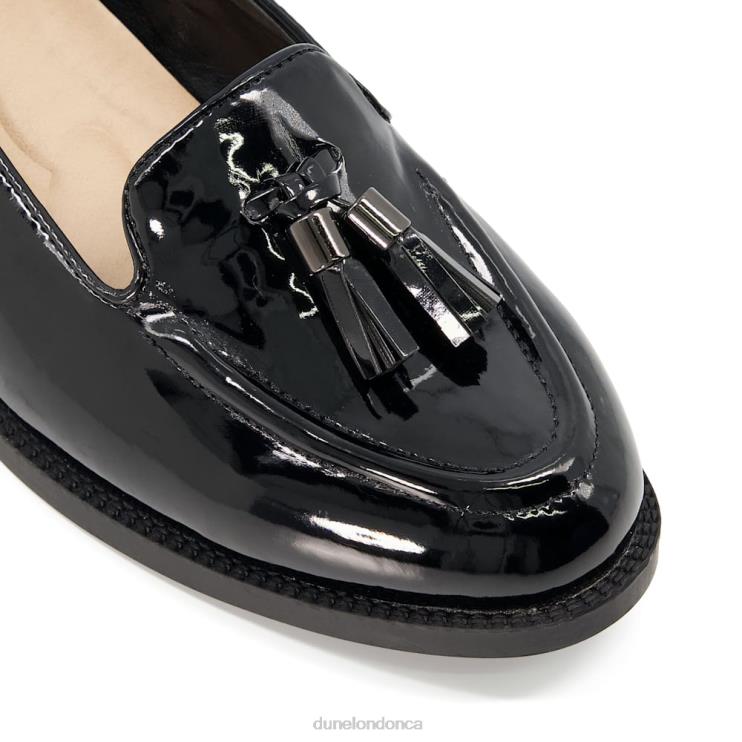 Dune London Global Women Wide Fit Tassel-Trim Loafers Black 2Z0DB557