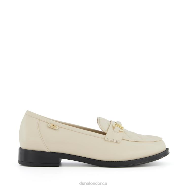 Dune London Glynne Women Quilted Snaffle Trim Loafers Cream 2Z0DB539