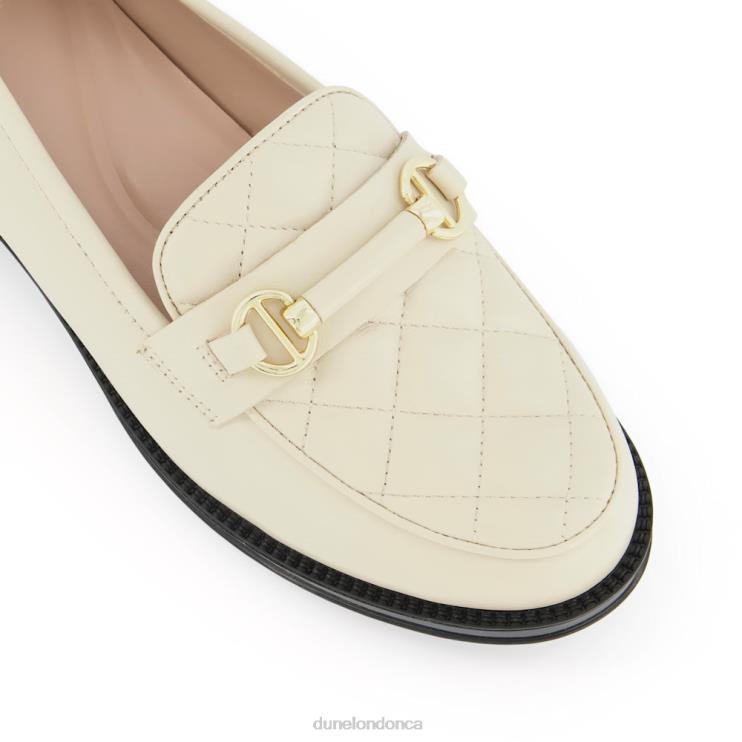 Dune London Glynne Women Quilted Snaffle Trim Loafers Cream 2Z0DB539