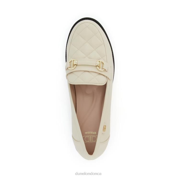 Dune London Glynne Women Quilted Snaffle Trim Loafers Cream 2Z0DB539