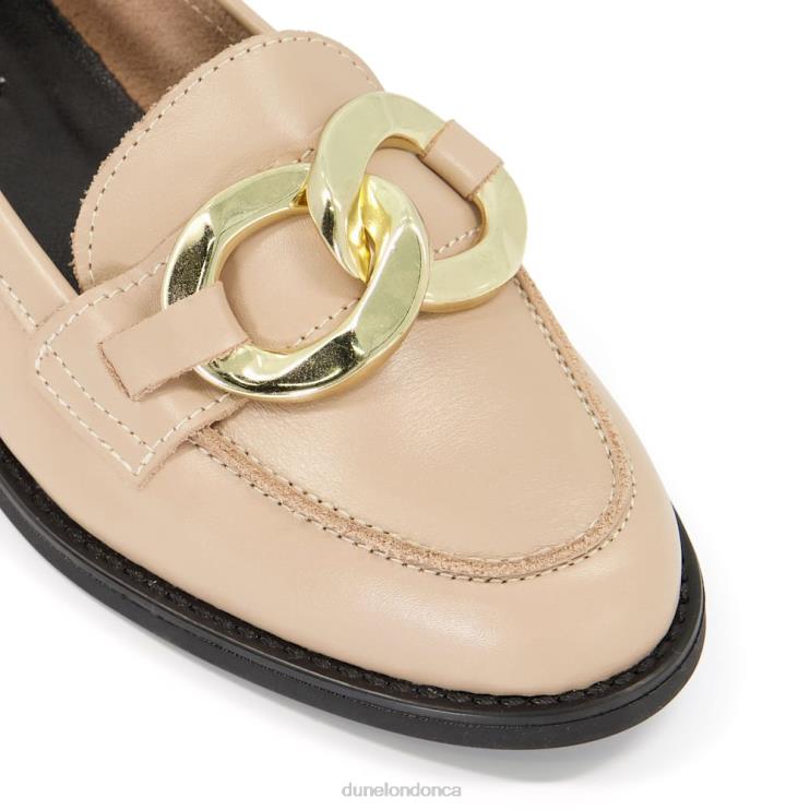 Dune London Goddess Women Large-Chain Snaffle Leather Loafers Camel 2Z0DB633