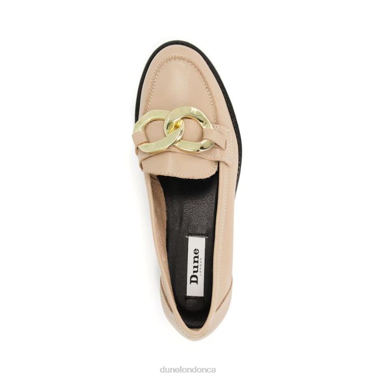 Dune London Goddess Women Large-Chain Snaffle Leather Loafers Camel 2Z0DB633