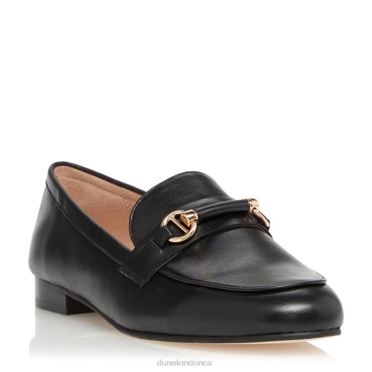 Dune London Grange Women Leather Metal Trimmed Snaffle Loafers Black 2Z0DB620