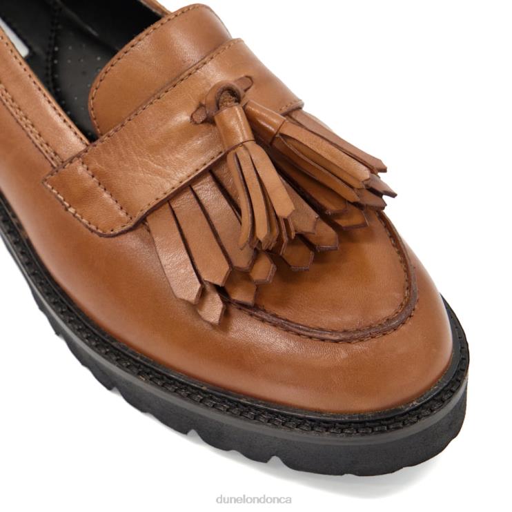 Dune London Guardian Women Leather Fringe Trimmed Loafers Tan 2Z0DB500