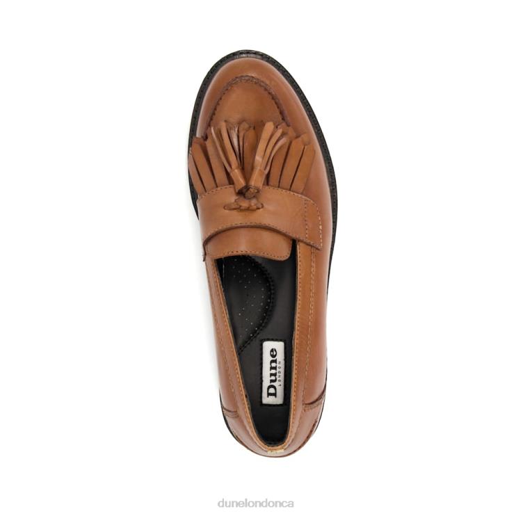 Dune London Guardian Women Leather Fringe Trimmed Loafers Tan 2Z0DB500