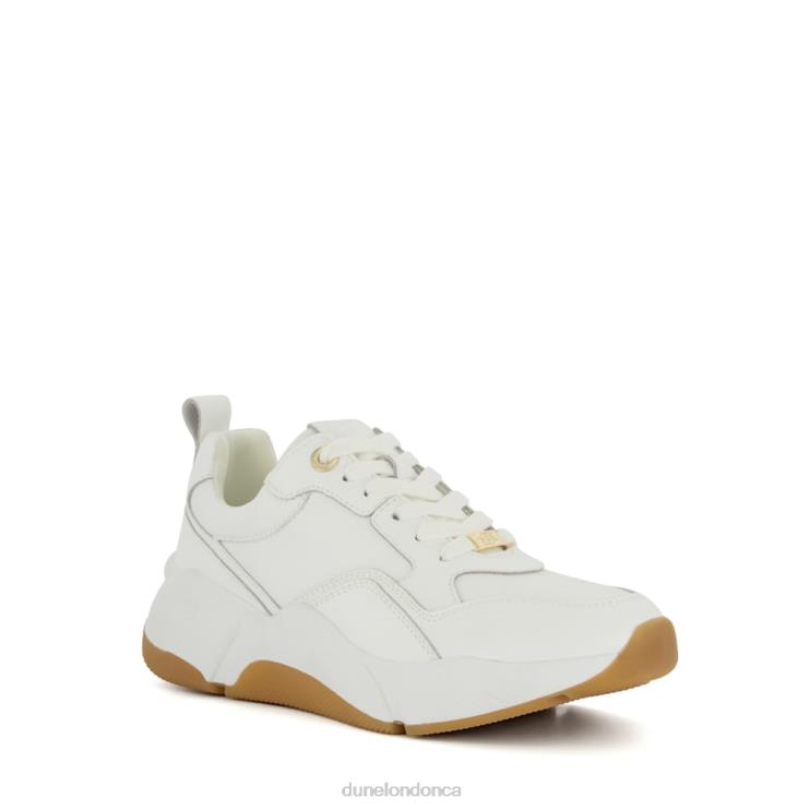 Dune London Eagerly Women Chunky Leather Runner Trainers White 2Z0DB586