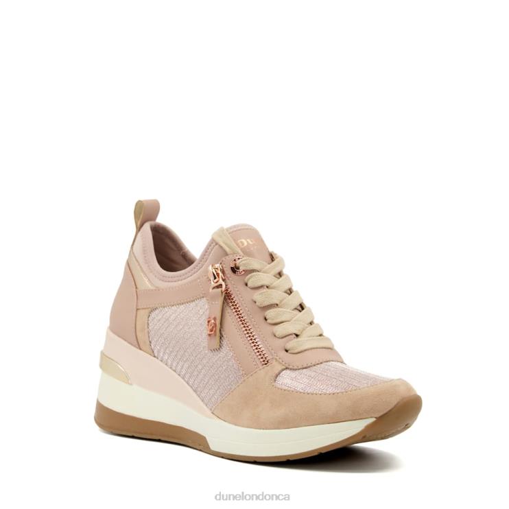 Dune London Eilin Women Wedge Lace-Up Trainers Rose Gold 2Z0DB228