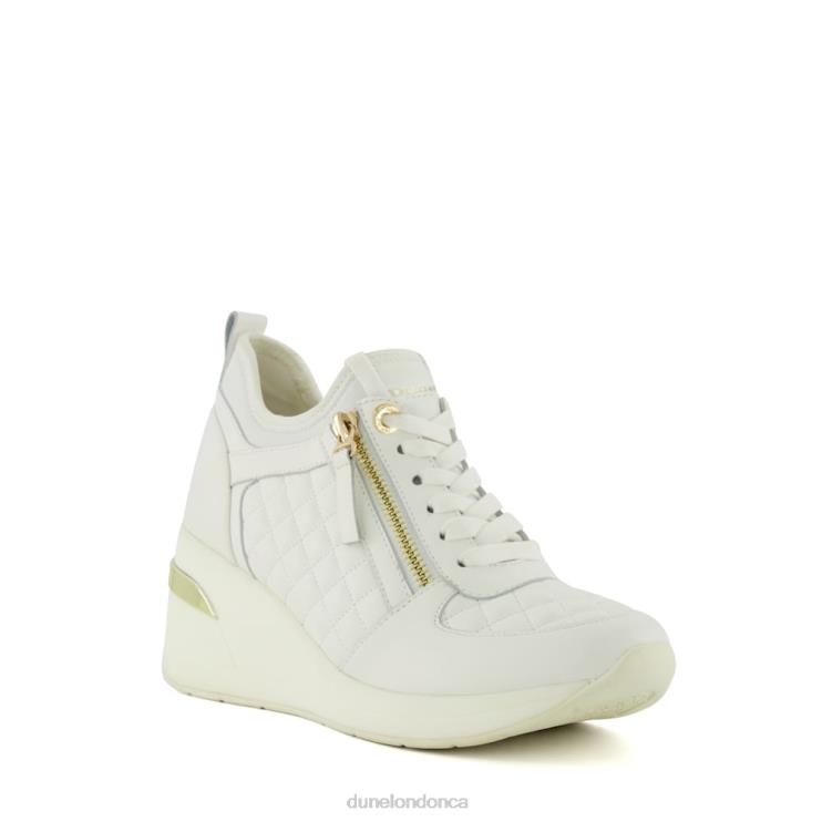 Dune London Eilins Women Lace-Up Wedge Trainers White 2Z0DB551