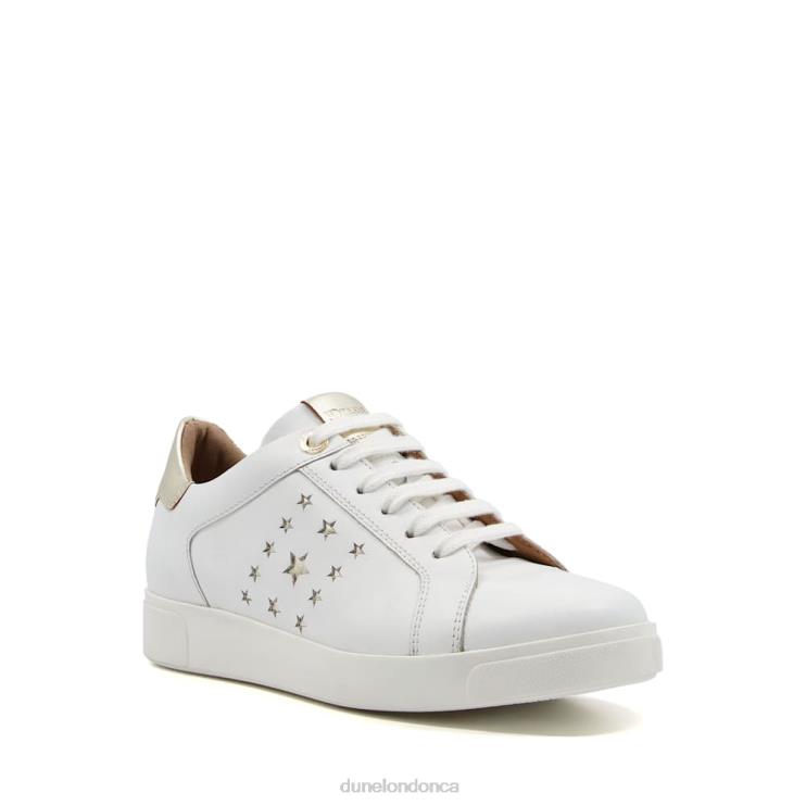 Dune London Elderflower Women Star Detail Lace-Up Trainers White 2Z0DB636