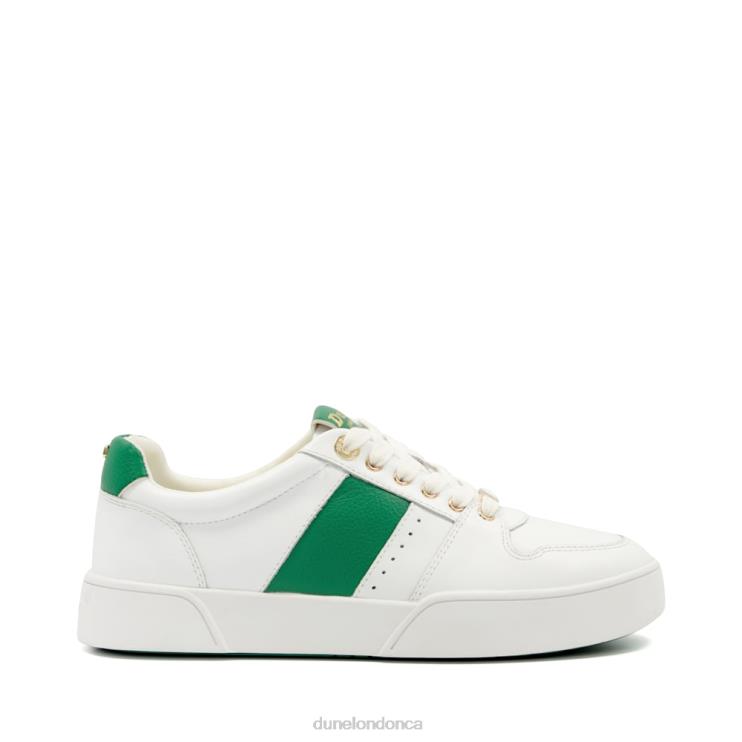 Dune London Elysium Women Side-Detail Lace-Up Trainers Green 2Z0DB489