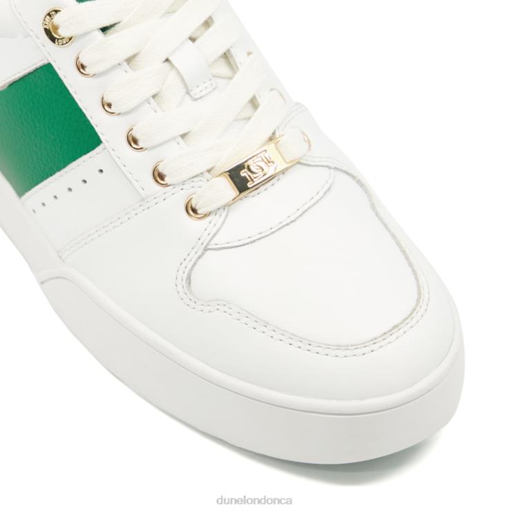 Dune London Elysium Women Side-Detail Lace-Up Trainers Green 2Z0DB489