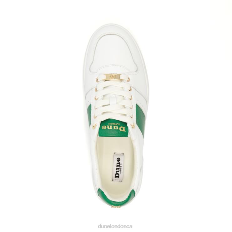 Dune London Elysium Women Side-Detail Lace-Up Trainers Green 2Z0DB489