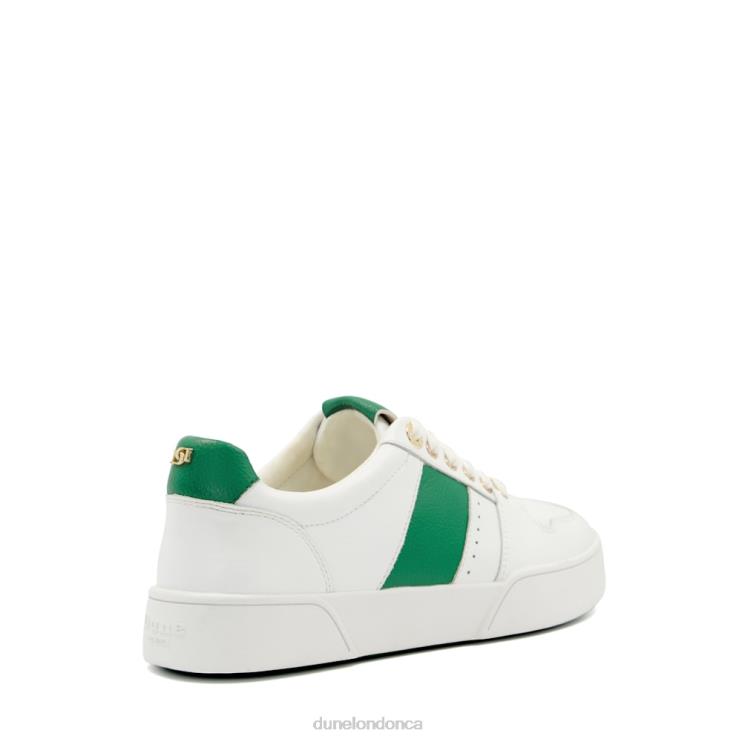 Dune London Elysium Women Side-Detail Lace-Up Trainers Green 2Z0DB489