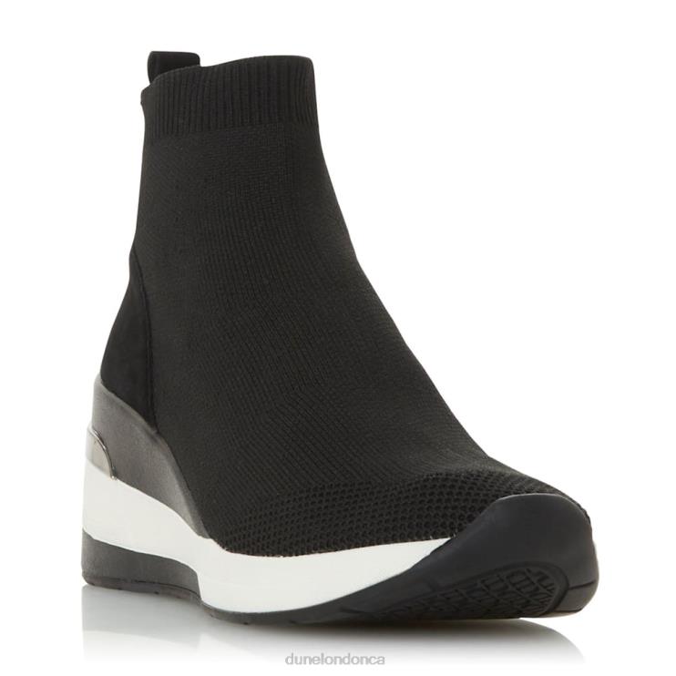 Dune London Engel Women Mid Wedge Sock Trainers Black 2Z0DB579