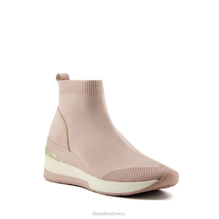 Dune London Engel Women Wide Fit Mid Wedge Sock Trainers Nude 2Z0DB508