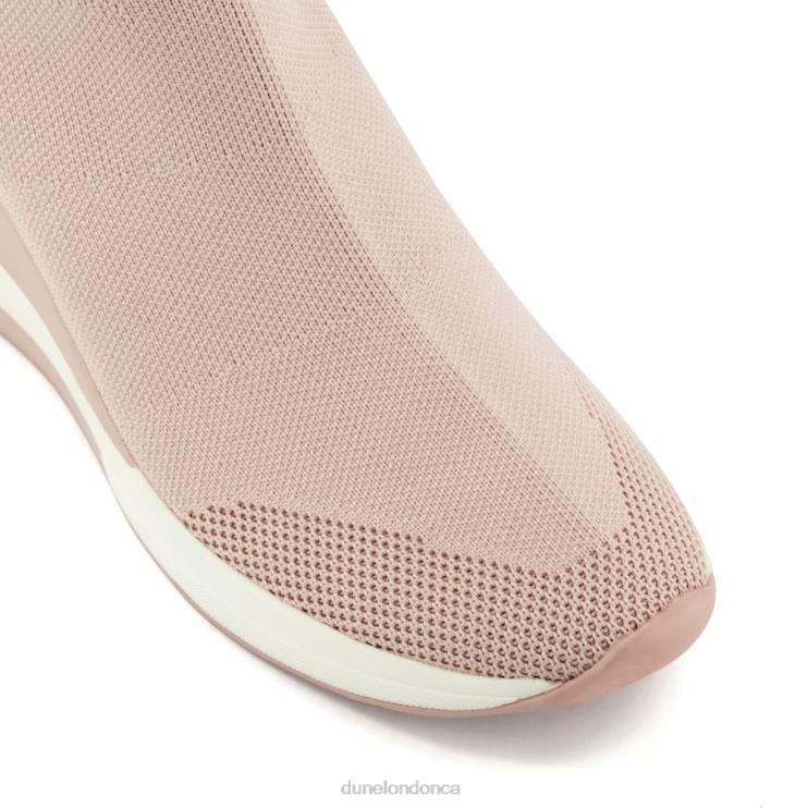 Dune London Engel Women Wide Fit Mid Wedge Sock Trainers Nude 2Z0DB508