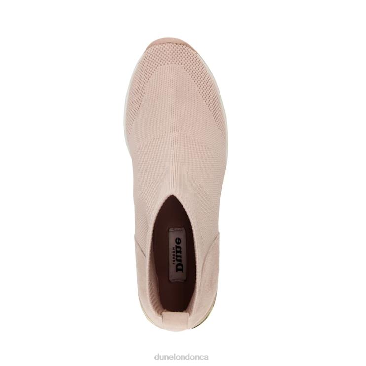 Dune London Engel Women Wide Fit Mid Wedge Sock Trainers Nude 2Z0DB508