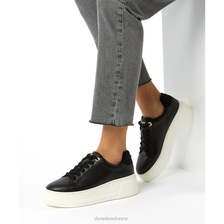 Dune London Episode Women Lace-Up Flatform Trainers Black 2Z0DB602