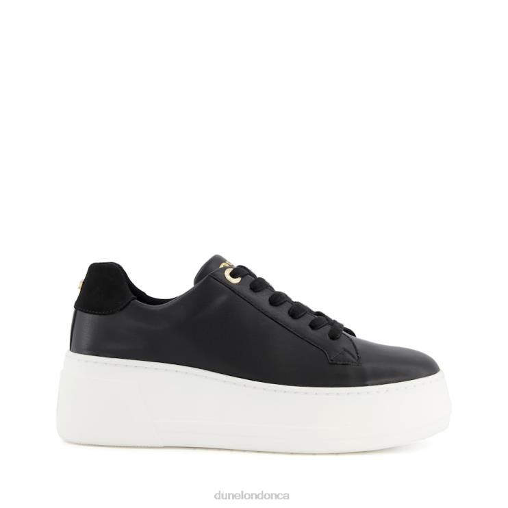 Dune London Episode Women Lace-Up Flatform Trainers Black 2Z0DB602
