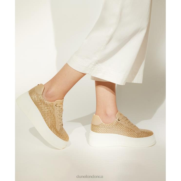 Dune London Episode Women Lace-Up Flatform Trainers Natural 2Z0DB552