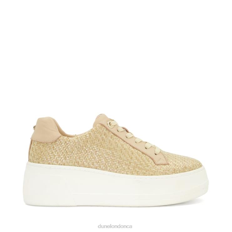 Dune London Episode Women Lace-Up Flatform Trainers Natural 2Z0DB552