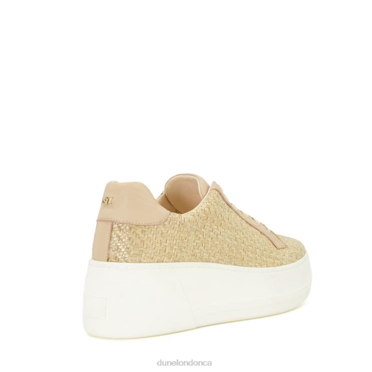 Dune London Episode Women Lace-Up Flatform Trainers Natural 2Z0DB552