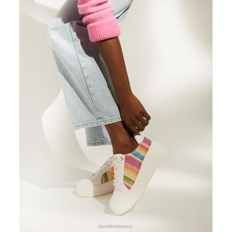 Dune London Episode Women Side-Detail Lace-Up Flatform Trainers Multi 2Z0DB625