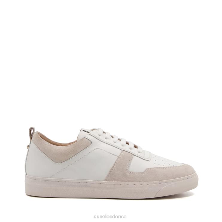 Dune London Espen Women Nubuck Leather Trainers White 2Z0DB655