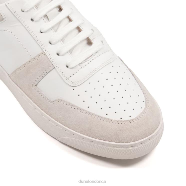 Dune London Espen Women Nubuck Leather Trainers White 2Z0DB655
