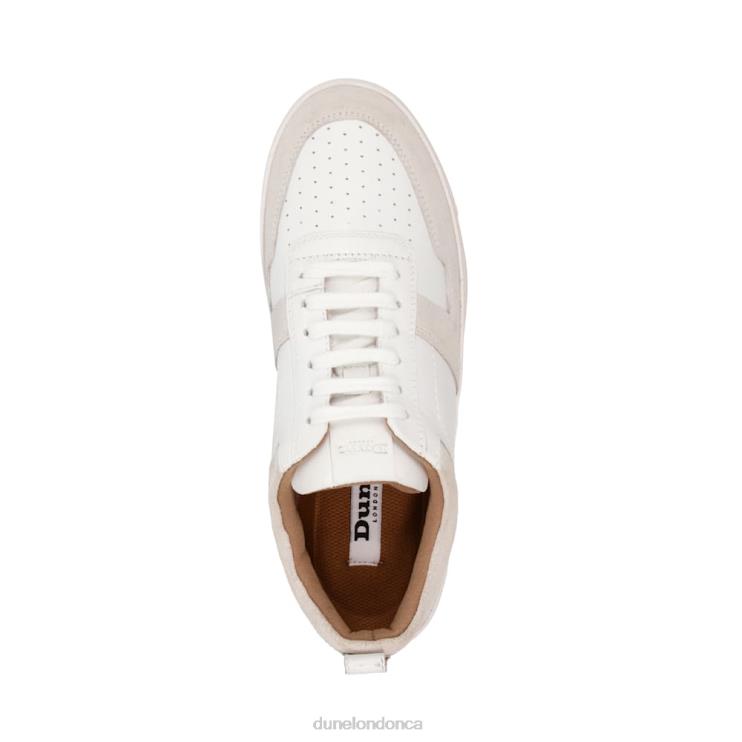 Dune London Espen Women Nubuck Leather Trainers White 2Z0DB655