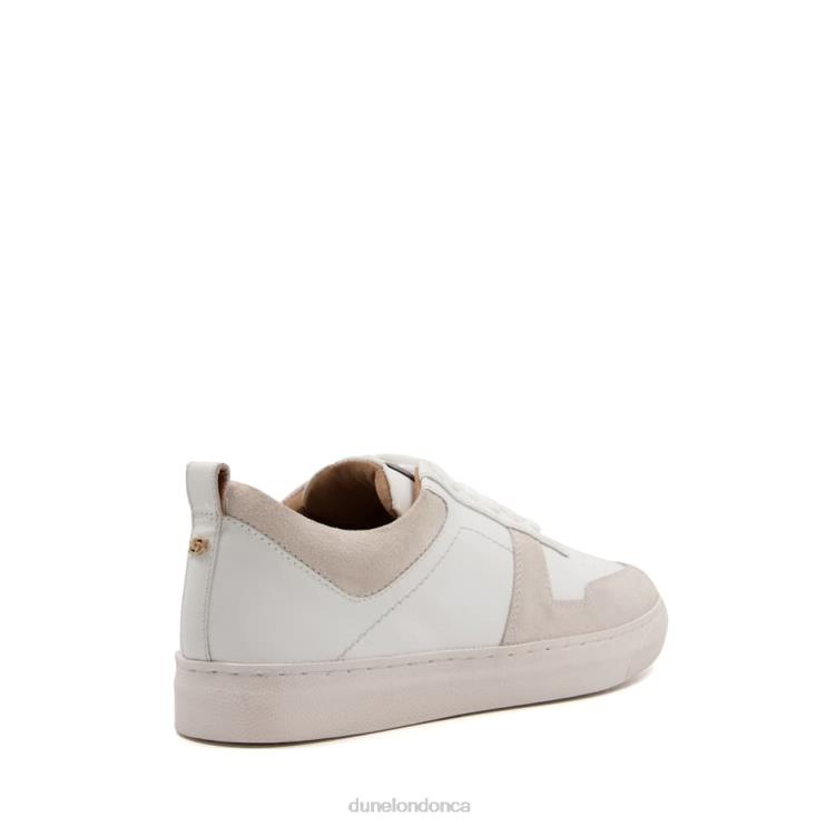 Dune London Espen Women Nubuck Leather Trainers White 2Z0DB655
