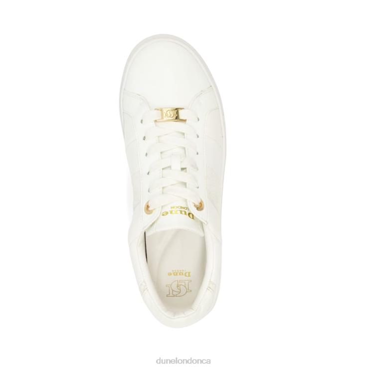 Dune London Everleigh Women Croc And Snake Trim Lace-Up Trainers White 2Z0DB327